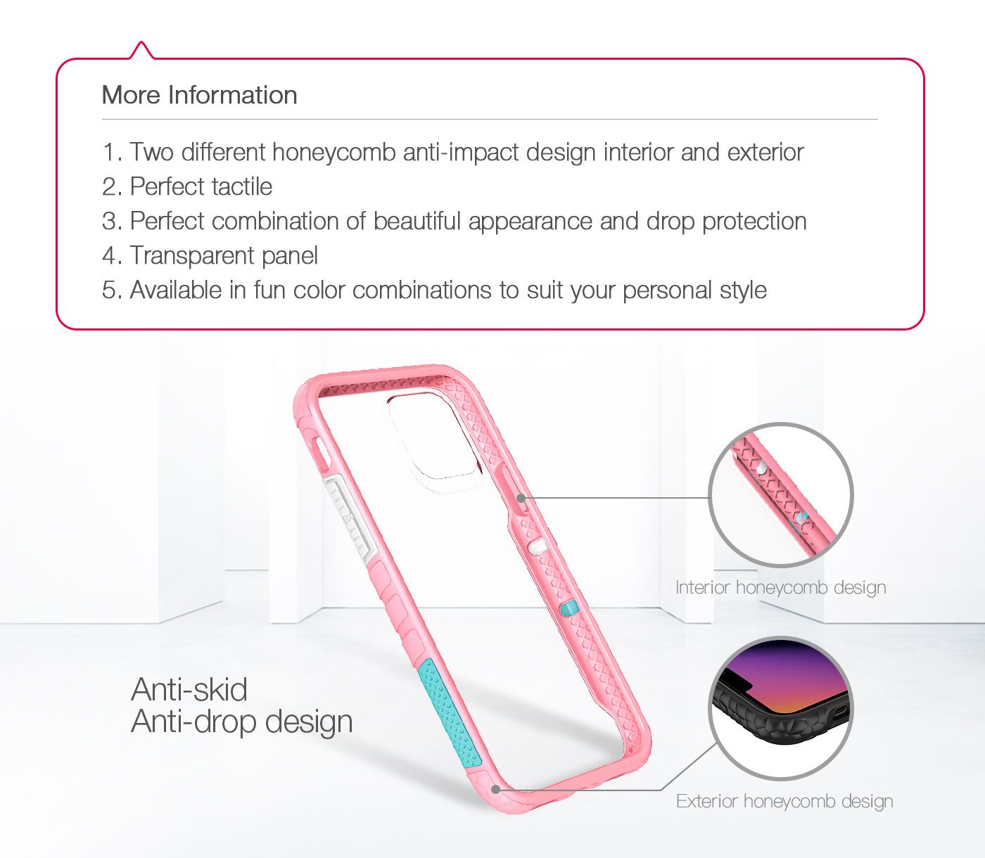 Stylish Impact Protection Case-Chameleon (Pink)