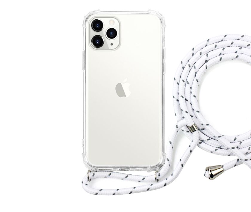 Transparent Hybrid anti-drop lanyard iPhone case (Transparent)