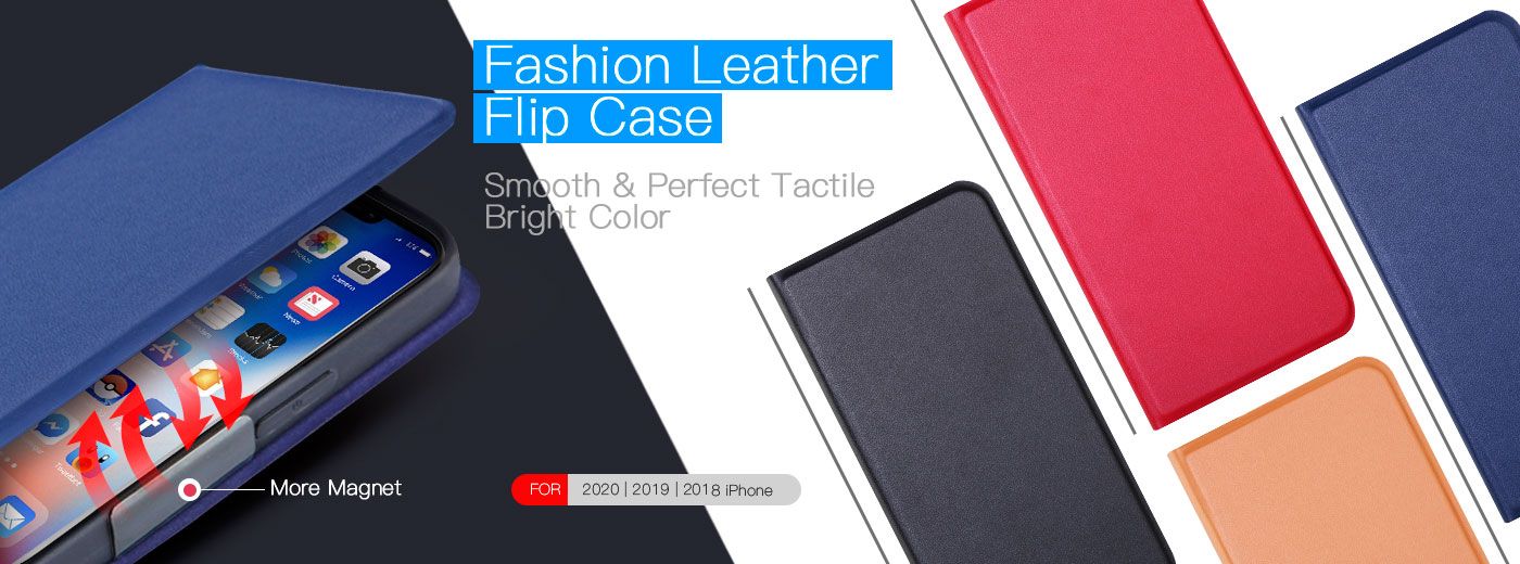 Classic Fashion Flip Leather Case For All Phone  (Blue)