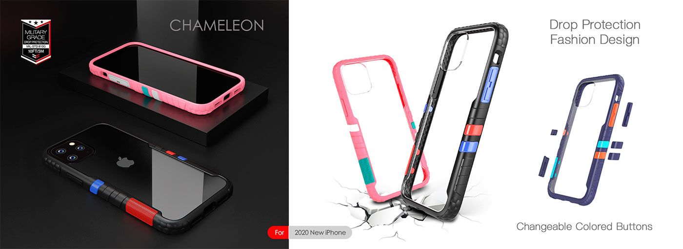 Stylish Impact Protection Case-Chameleon (Pink)