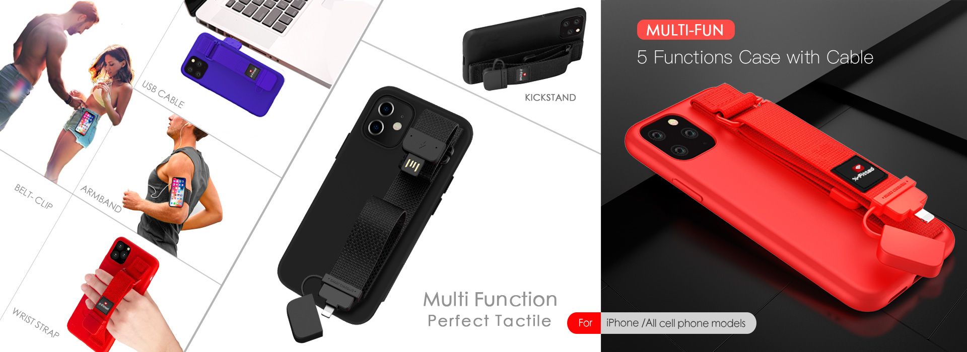 Phone Case With Cable Function (Red)