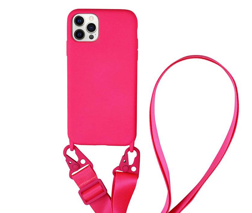 Liquid silicone lanyard iPhone Case(Red)