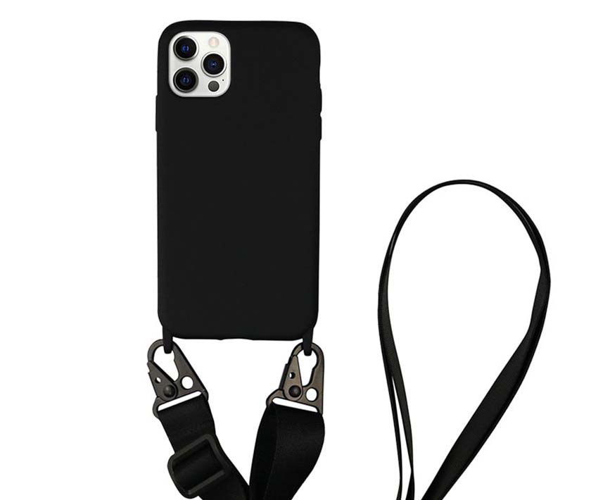 Lanyard Liquid Silicone iPhone Case(Black)