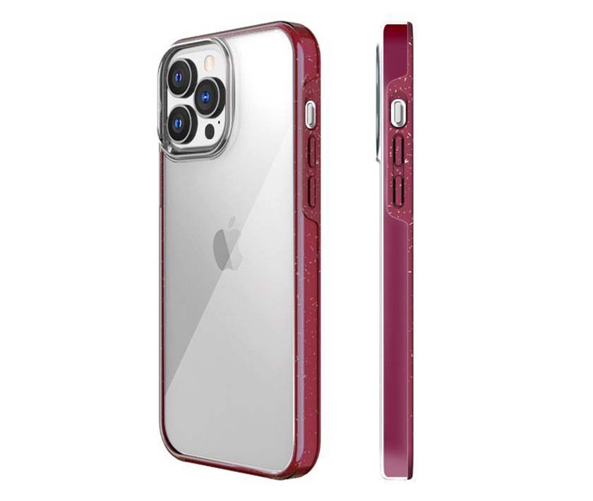 Fashionable Hybrid Transparent 100% biodegradable  Case For iPhone(Dark Red)