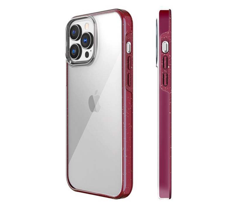 Fashionable Hybrid Transparent 100% biodegradable(Dark Red)