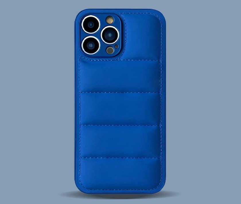 Fashional Down Jacket Style Phone Case(Blue)