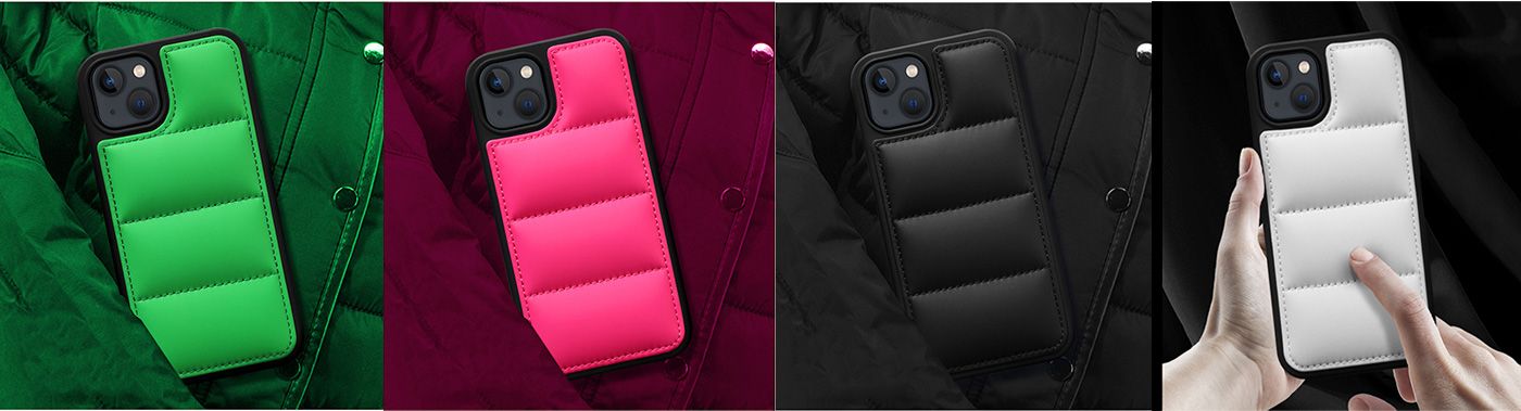 Fashional Down Jacket Style Phone Case(Black)