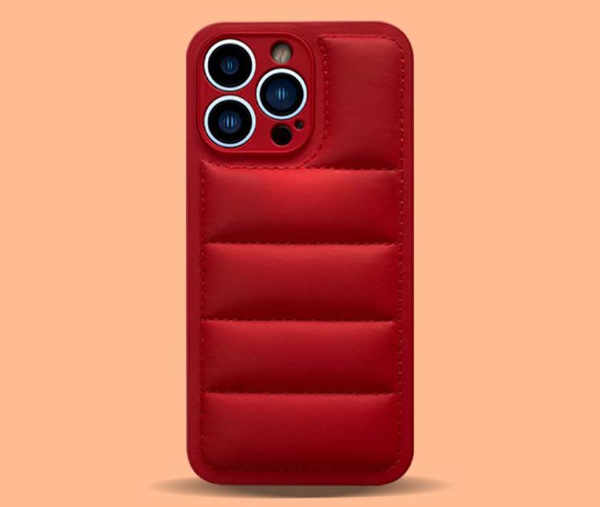 Fashional Down Jacket Style Phone Case(Dark Red)