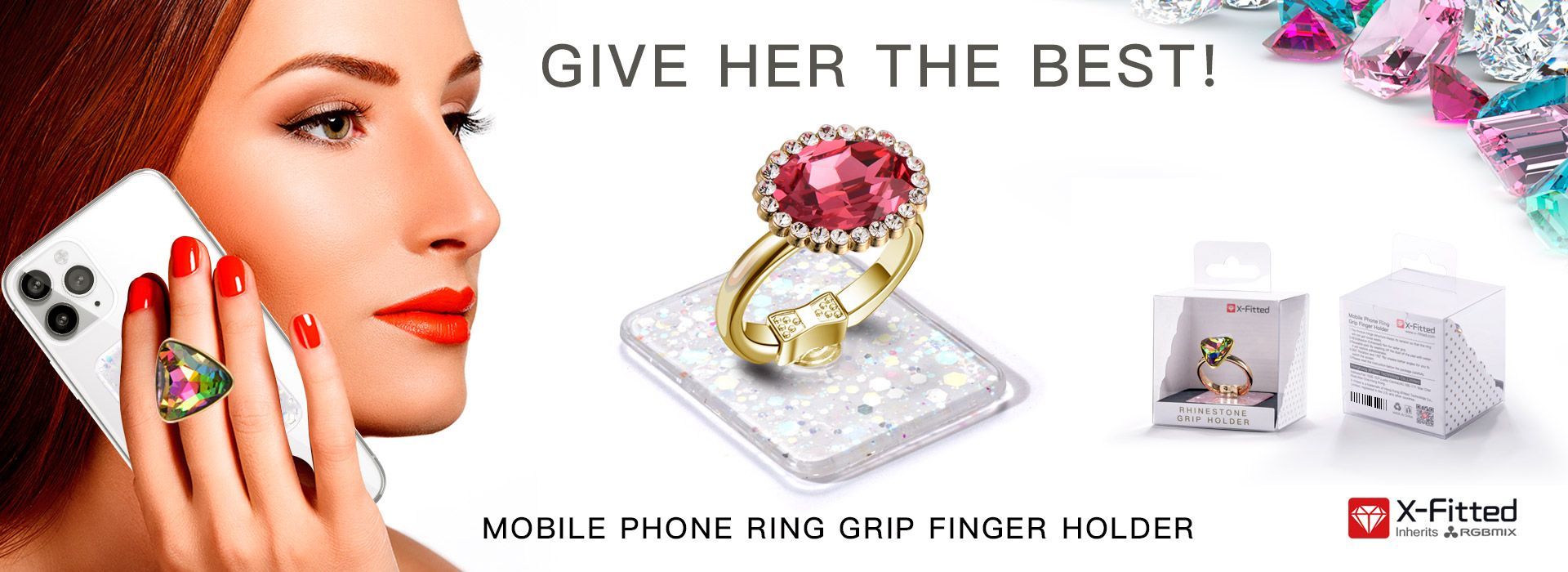 Rhinestone Ring Phone Holder