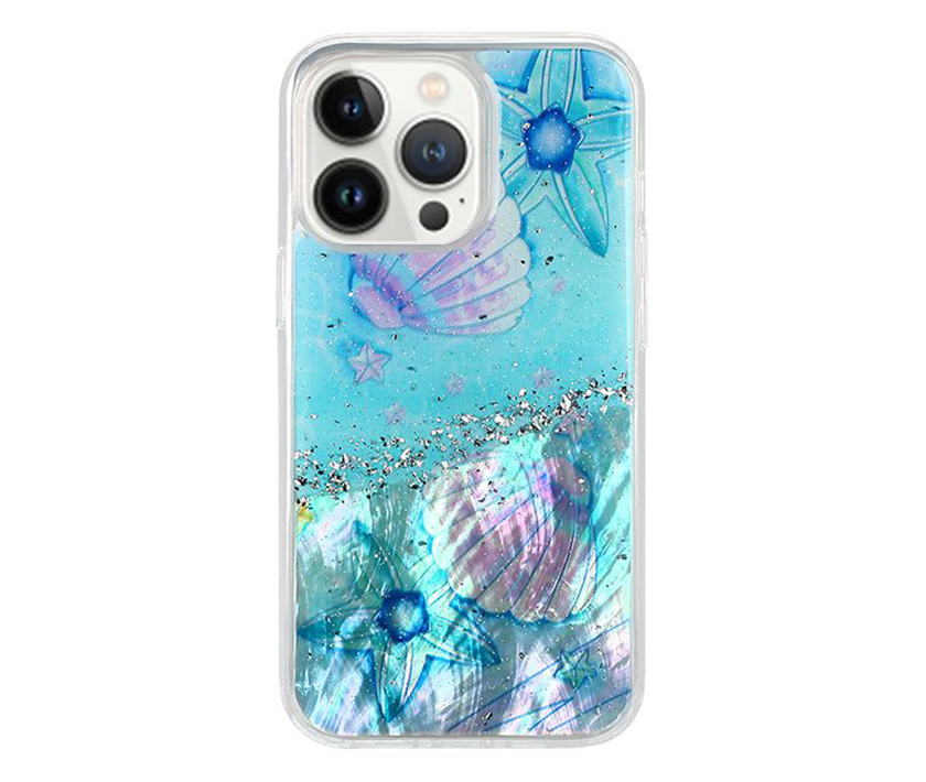 Genuine Cameo Shell Epoxy Case(Blue)