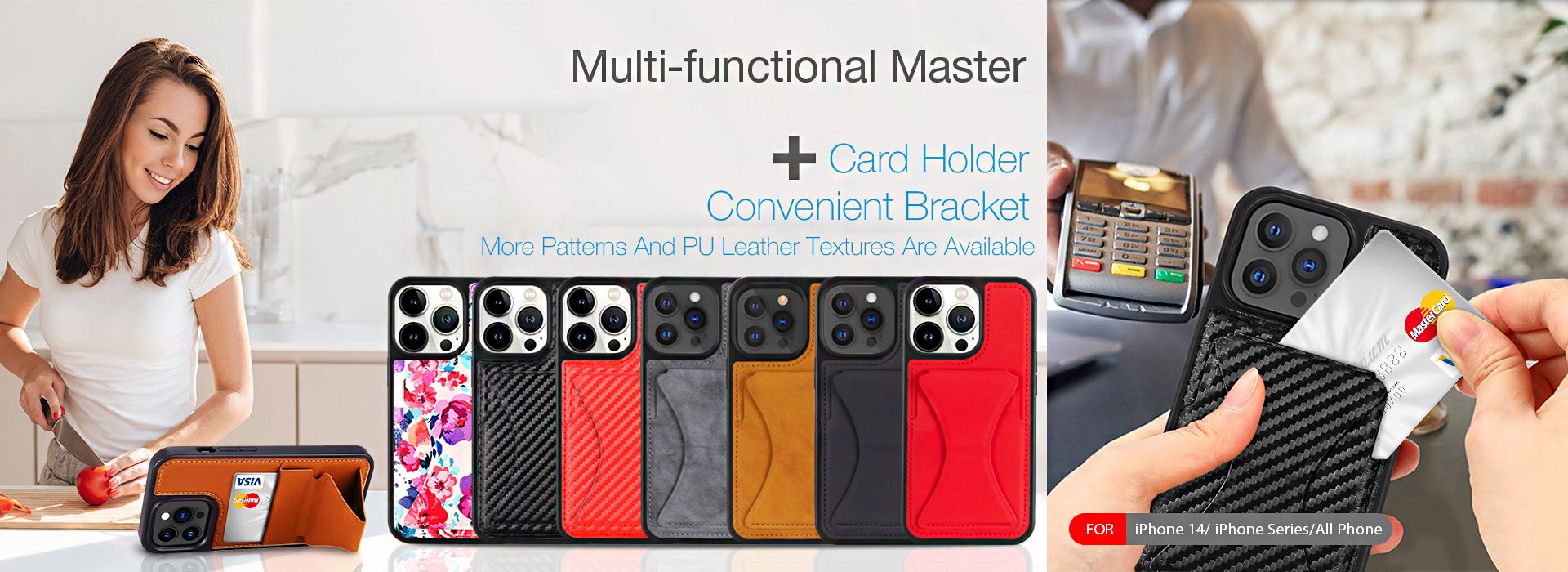 Multifunctional Master Case For All Phone（Red Carbon Fiber）